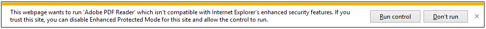 Run Control message