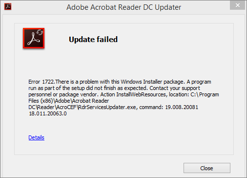 adobe acrobat reader update eliminate