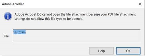 Error Adobe Acrobat Dc Cannot Open The File Attachment Settings Because Your Pdf File Attachment Settings Do Not Allow This File Type To Be Opened
