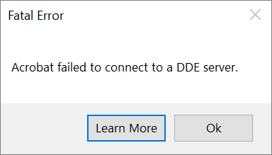 Acrobat failed to connect to a dde server как исправить