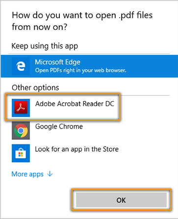 acrobat reader open rather than download