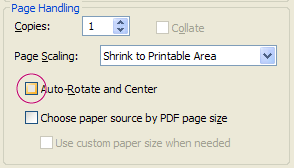 Print horizontal or vertical pages using Acrobat or Reader