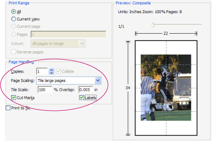 Print posters and banners using Acrobat or Reader