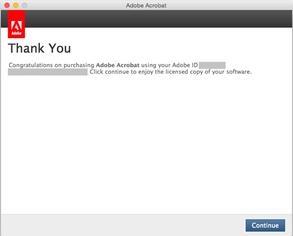 Thank You dialog box