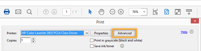 adobe acrobat reader not printing in color