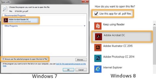 choose default program to open pdf windows 7