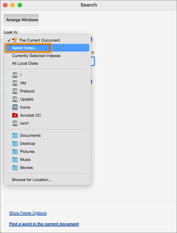Steps to fix the unable to load search index associated with the