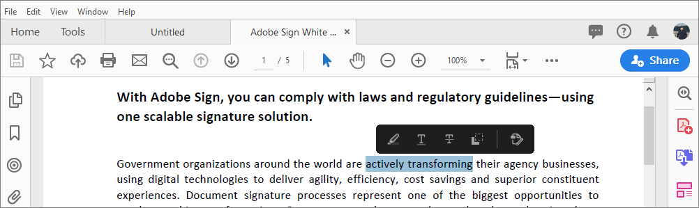 how to highlight on pdf documents