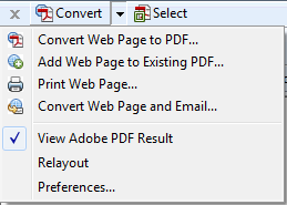 Converting web pages to PDF, Adobe Acrobat