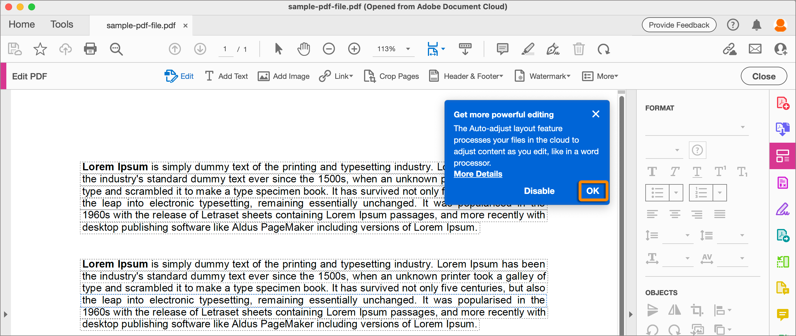 Get the more powerful editing experience prompt