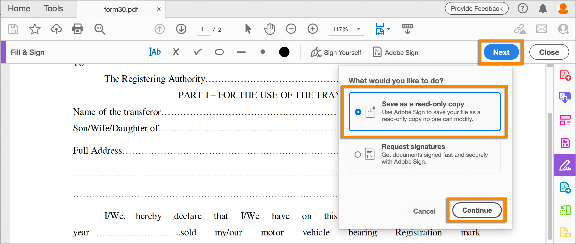 Save a read-only copy