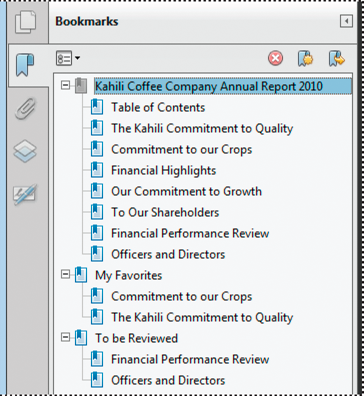 make table of contents in adobe acrobat