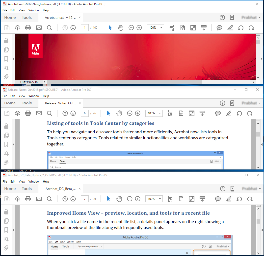 Tile tabs horizontally