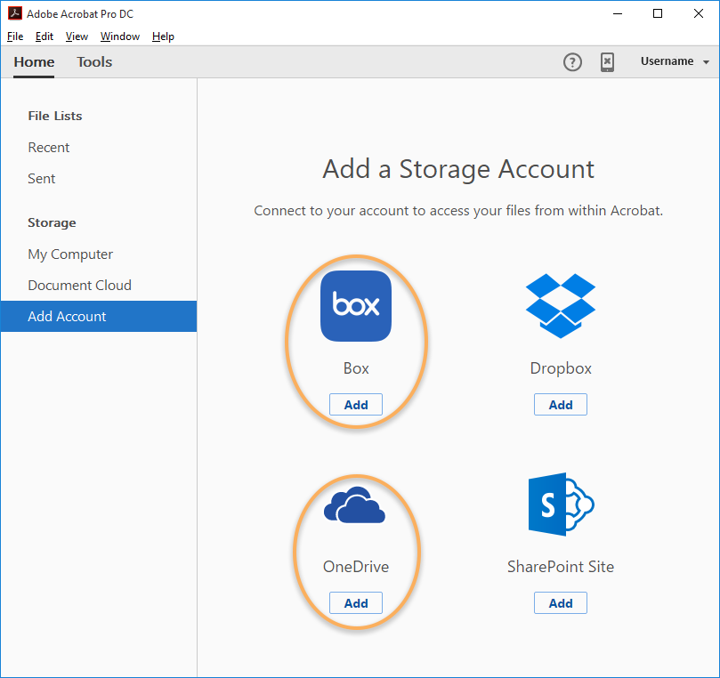 Box and OneDrive connectors in Home View
