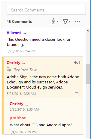 Single-thread reply experience