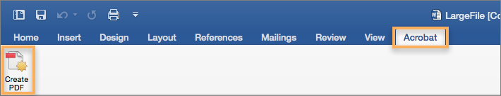 Create PDF from Word 2016 on Mac OS