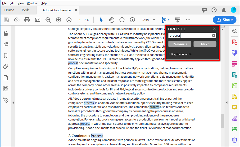Navigating through highlighted matches