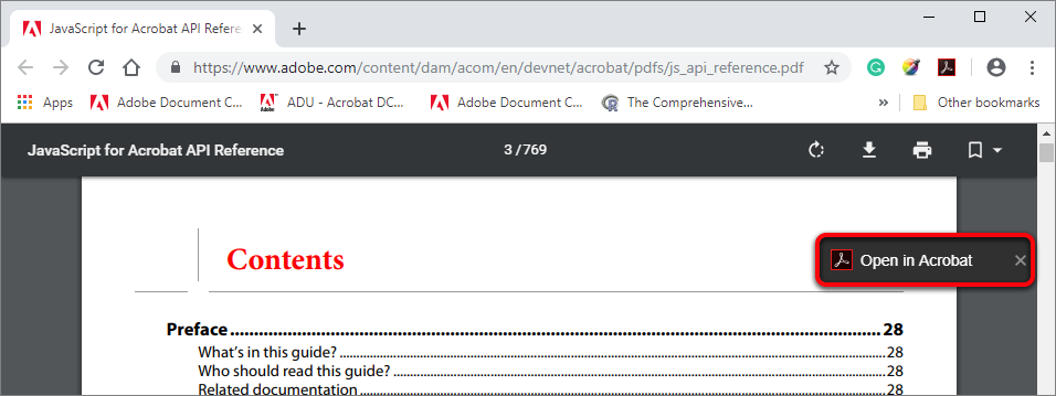 Open in Acrobat from Chrome
