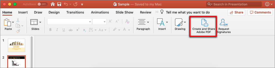 Create and share PDF from Word or PowerPoint on Mac