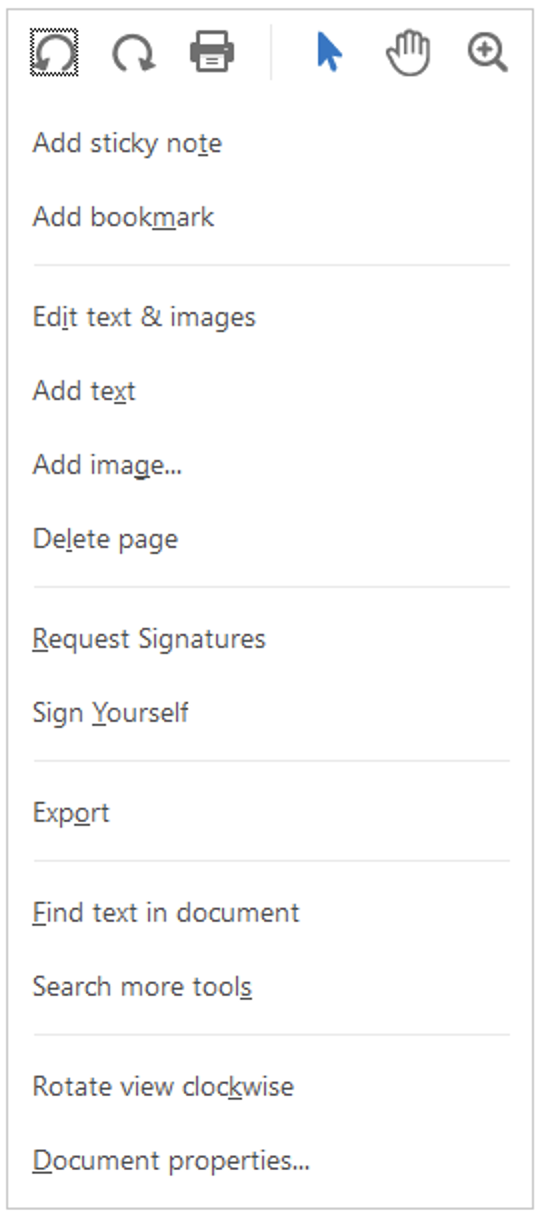 New context menu options