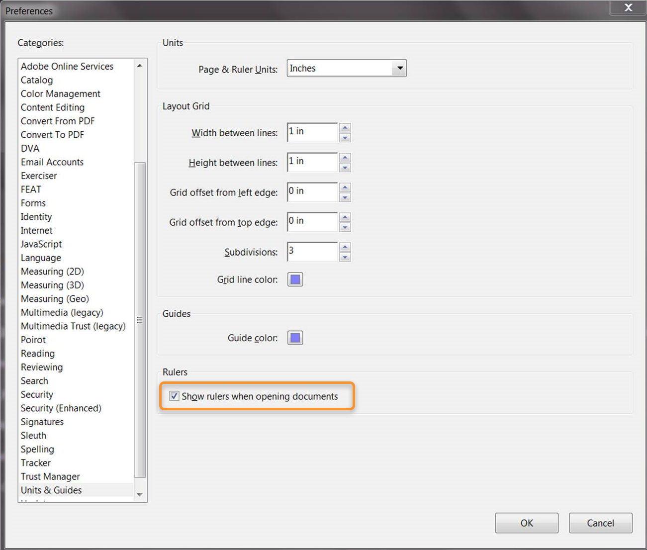 Show rulers when opening documents