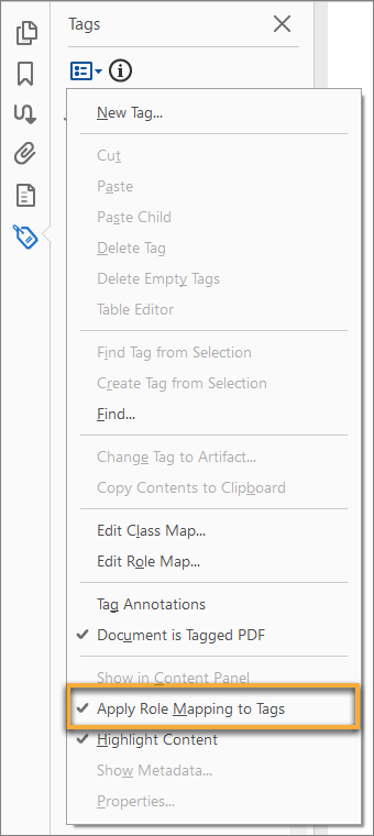 Apply role mapping to tags