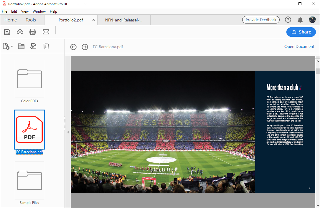 Drag-and-drop files in the navigation pane of PDF Portfolio