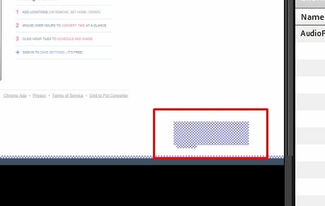 Hatched box in screen share with Magnifier tool open