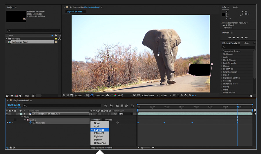 cs6 after effects mask add subtract gone