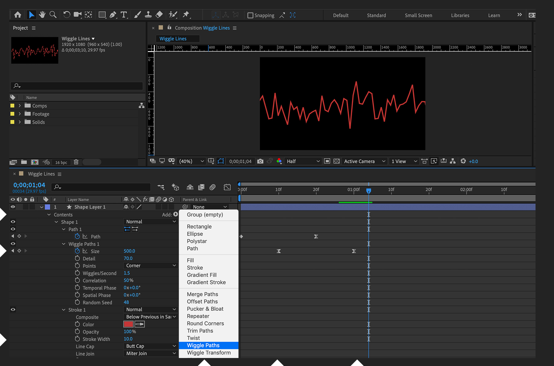 Create wiggle paths