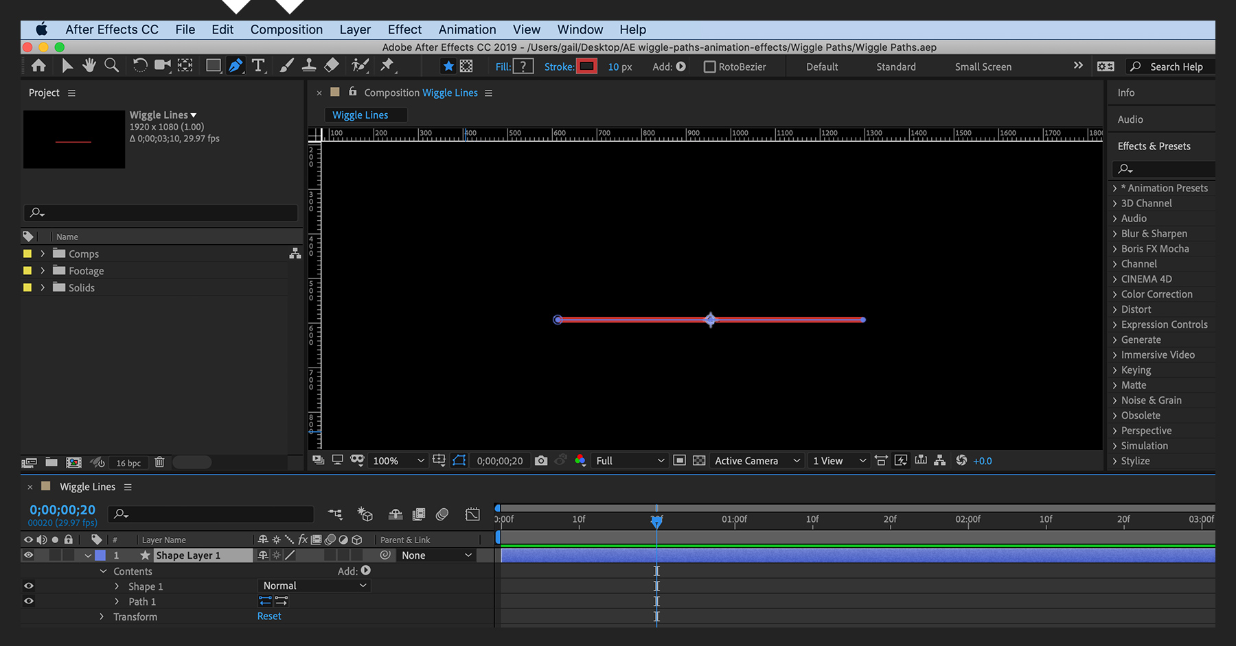 Create Wiggle Path Animation Effects Adobe After Effects Tutorials