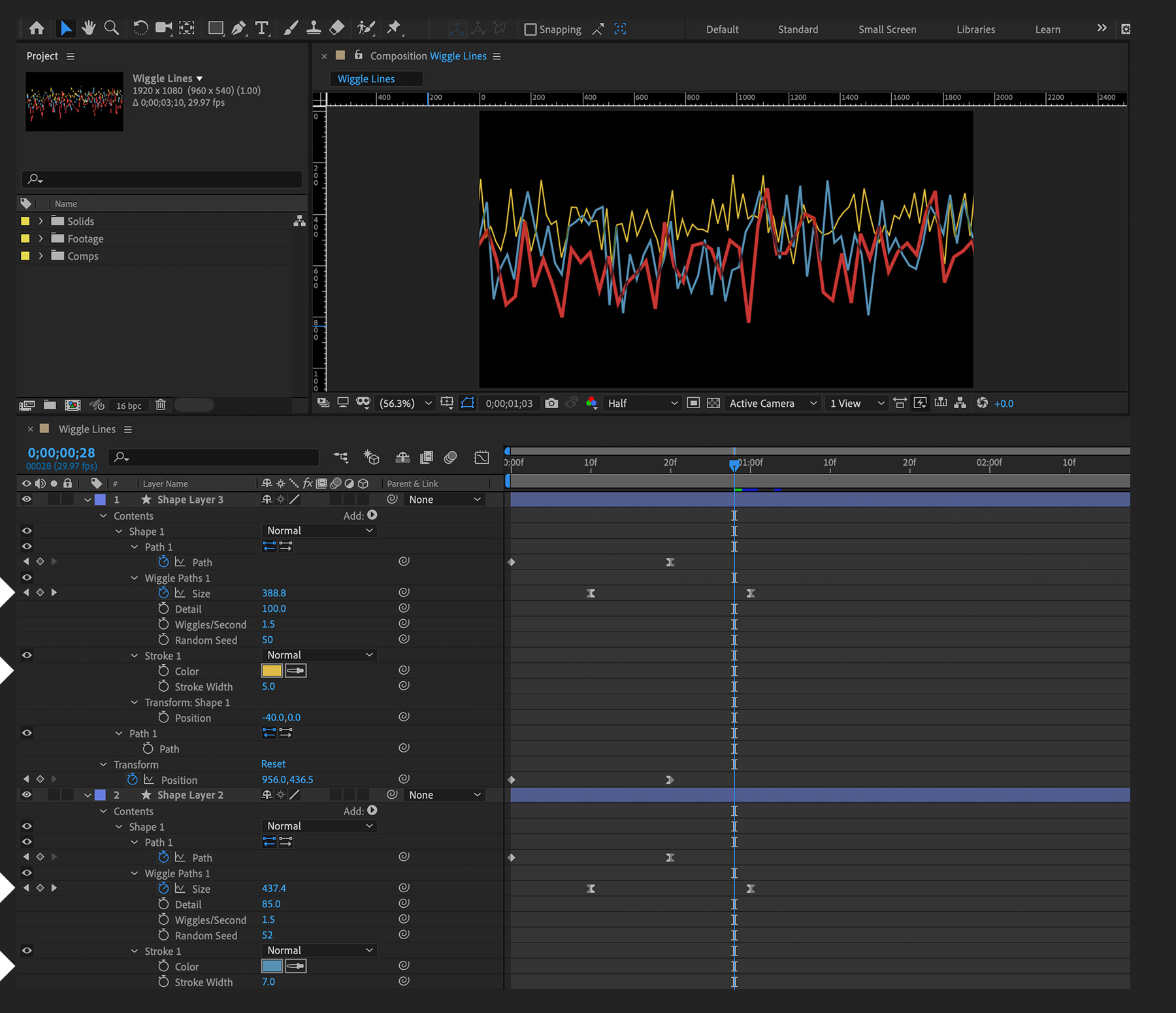 how to use wiggle expression in after effects