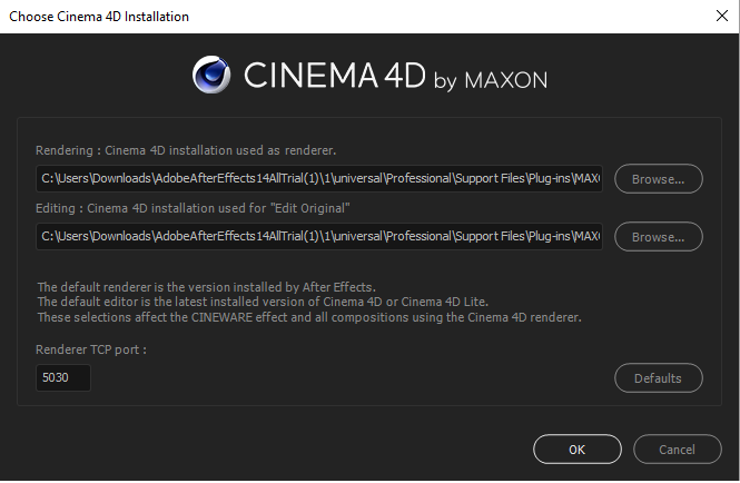 Choose CINEMA 4D Installation