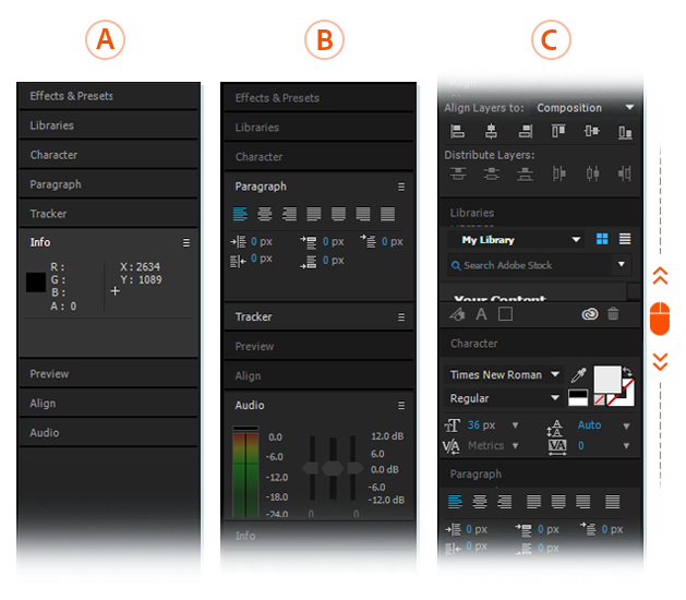 Working with stacked panel groups