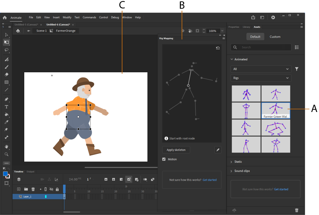 Work With Character Rigging In Animate