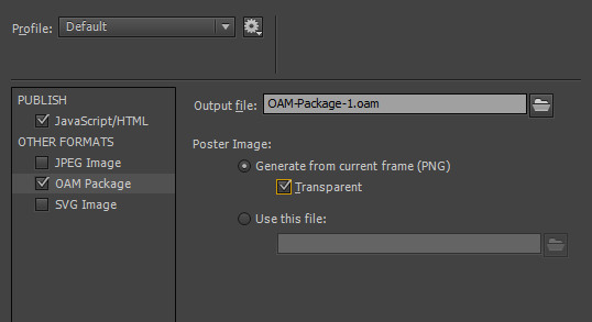 Specify Publish Settings For Animate