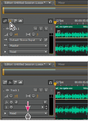Applying effects while working on multitrack sessions