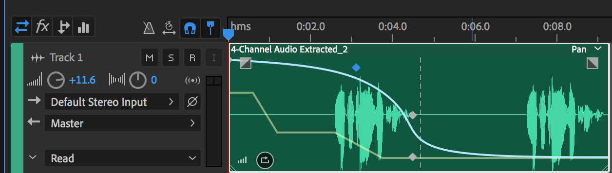 adobe audition cc 2015 show volume adjustment in workspace