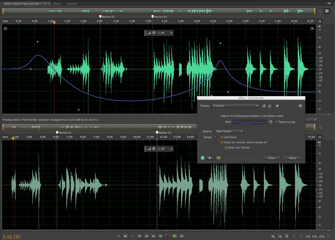 adobe audition pitch effect