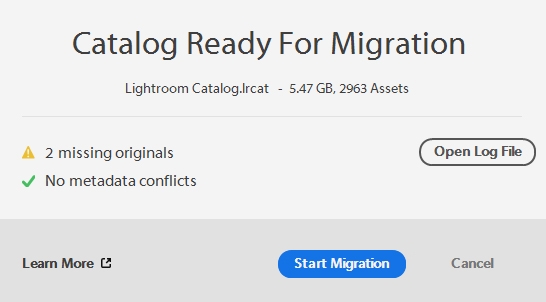 Lightroom Classic から Lightroom への写真とビデオの移行
