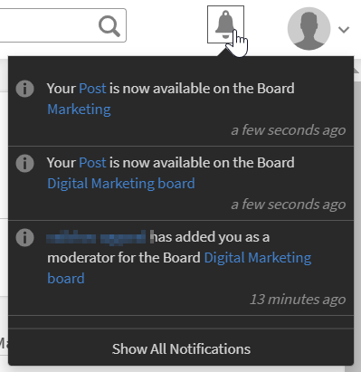 Notification of curated content Notification of curated content