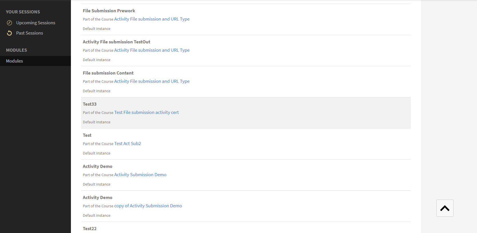 Modules page Modules page