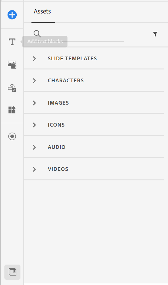 Asset Panel in Adobe Captivate