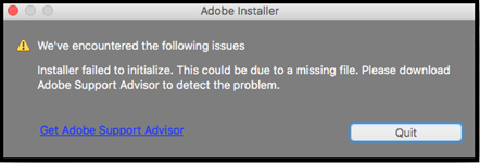 installer failed to initialize adobe os x