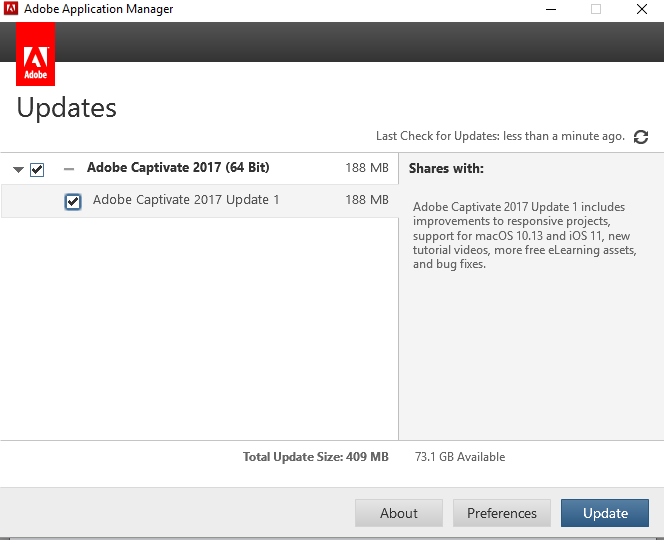 Adobe Captivate (2017 release) Update 1 Release Notes