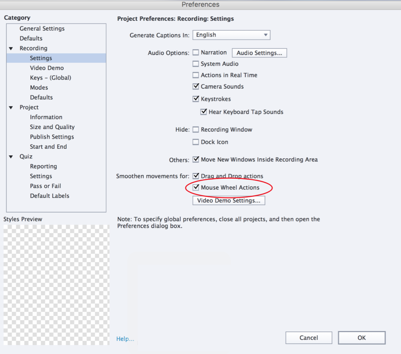 Change Mouse Properties In Adobe Captivate