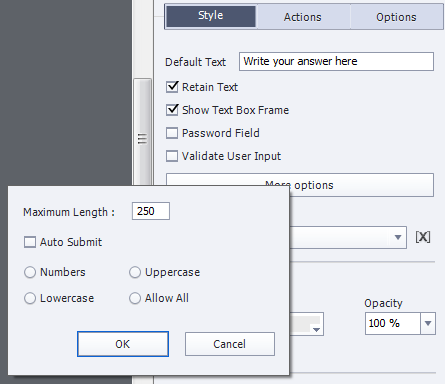 How to add text entry boxes with Adobe Captivate