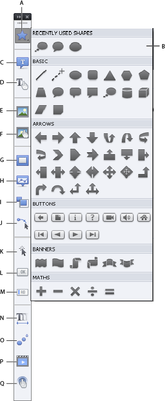 Adobe Captivate object toolbar Adobe Captivate object toolbar