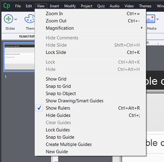 Use rulers and guides in Adobe Captivate