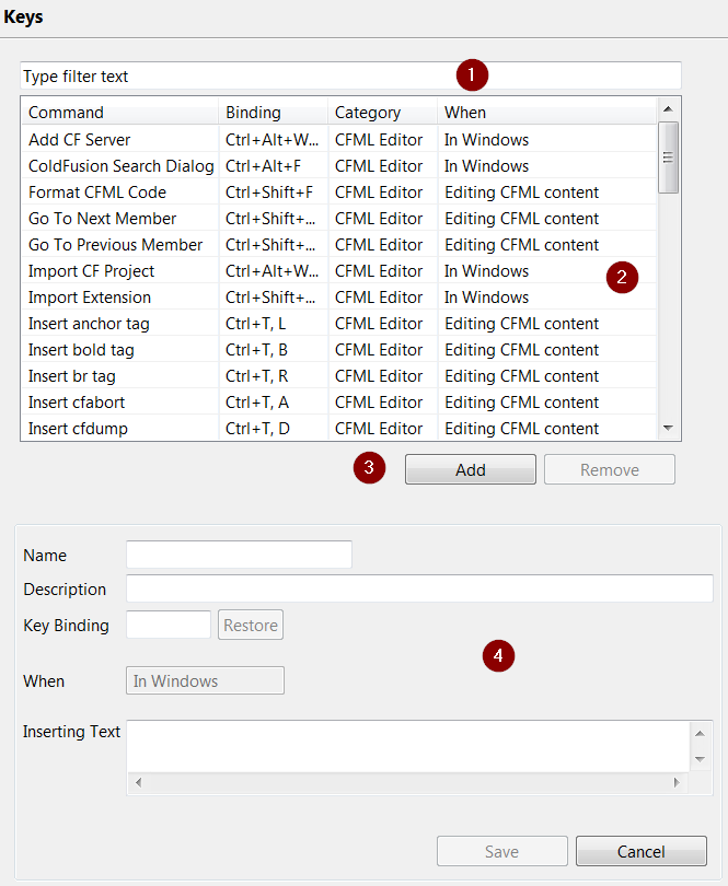 Keyboard shortcuts